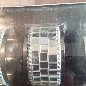 Pier 1 Imports Mirrored Napkin Rings (Box set of 4) 2 boxes